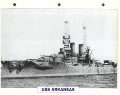 (25 X 19 Cm) (10-9-2020) - N - Photo And Info Sheet On Warship - US Navy - USS Arkansas - Bateaux