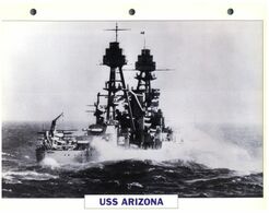 (25 X 19 Cm) (10-9-2020) - N - Photo And Info Sheet On Warship - US Navy - USS Arizona - Bateaux