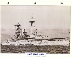 (25 X 19 Cm) (10-9-2020) - N - Photo And Info Sheet On Warship - UK Navy - HMS Barham - Bateaux