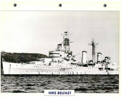 (25 X 19 Cm) (10-9-2020) - N - Photo And Info Sheet On Warship - UK Navy - HMS Belfast - Bateaux