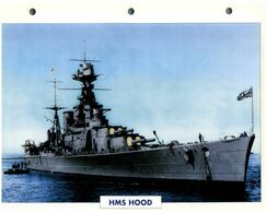 (25 X 19 Cm) (10-9-2020) - N - Photo And Info Sheet On Warship - UK Navy - HMS Hood - Bateaux