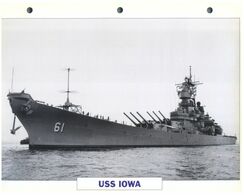 (25 X 19 Cm) (10-9-2020) - N - Photo And Info Sheet On Warship - US Navy - USS Iowa - Boten