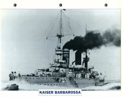 (25 X 19 Cm) (10-9-2020) - N - Photo And Info Sheet On Warship - German Navy - Kaiser Barbarossa - Bateaux