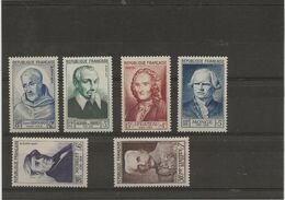 CELEBRITES -SERIE N° 945 A 950 NEUF SANS CHARNIERE -ANNEE 1953 - COTE :70 € - Unused Stamps