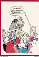 CPM Illustrateur CABU " Courage Les Sondages Remontent .... "  Signé  ( F6 - Cabu