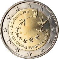 Slovénie, 2 Euro, 10 Ans De L'Euro, 2017, SPL, Bi-Metallic - Slovenia