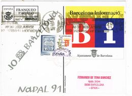 37662. Postal BARCELONA 1991. Felicitacion Navidad, EXPO 92, COBI - 1991-00 Storia Postale