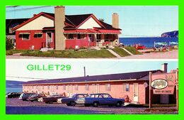 PERCÉ, QUÉBEC - MOTEL BELLE-VUE - 2 MULTIVUES - VIEILLE VOITURES -  W .SCHERMER - - Percé