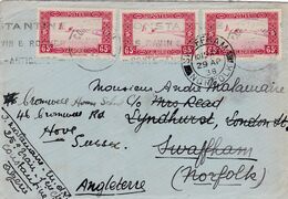 ALGERIE :  Lettre De Constantine De 1938 Pour L'Angleterre Avec Adresse Modifiée - Storia Postale