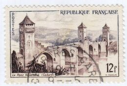 Variété Sur Le Pont Valente Cahors 12f - Used Stamps