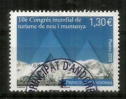 ANDORRA.Congrès Mondial De Tourisme De Neige Et De Montagne,Andorra,mars 2018.  Un Timbre Oblitéré 1 ère Qualité - Used Stamps