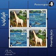 Finland. Peterspost. Fauna. Wild Life. "Memorable Facts", White Giraffe And Bottlenose Dolphin, 2020, Block - Nuovi