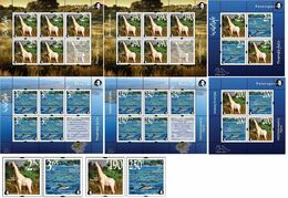 Russia. Peterspost.Wild Life."Memorable Facts", White Giraffe And Bottlenose Dolphin, 2020, Full Issue Set - Ongebruikt