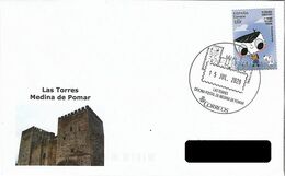 SPAIN. POSTMARK LAS TORRES. MEDINA DE POMAR. CASTLE. 2020 - Altri & Non Classificati