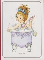 Sticker Autocollant 1980 Panini Nr. 36 - Sarah Kay Illustrator Illustrateur Vivien Kubos Enfant Girl Fille Bath Tub - Edición  Inglesa