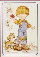 Sticker Autocollant 1980 Panini Nr 45 - Sarah Kay Vivien Kubos Illustrator Illustrateur Garcon Enfant Chien Dog Child - Edición  Inglesa