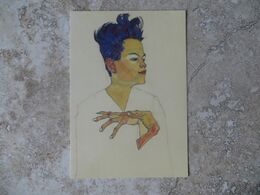 CPM Art Peinture Egon Schiele Autoportrait Les Mains Sur La Poitrine - Paintings