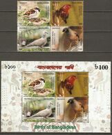 Bangladesh 2010 MiNr. 1016 - 1019 (Block 39)  BIRDS 4V + S\sh MNH** 12.70 € - Tauben & Flughühner