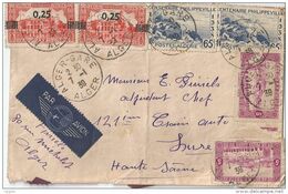 Algérie Lettre Départ 07/01:1939 Par Avion D'Alger Vers Lure Hte Saône - Cartas & Documentos