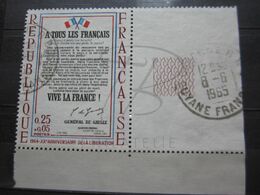VEND BEAU TIMBRE DE FRANCE N° 1408 + 2 BDF , OBLITERATION " CAYENNE - GUYANE " !!! - Oblitérés