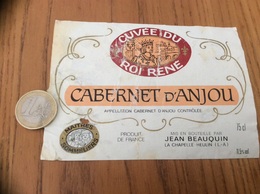 Etiquette Vin « CABERNET D’ANJOU - CUVÉE DU ROI RENÉ - JEAN BEAUQUIN - LA CHAPELLE-HEULIN (44) » - Roséwijn