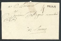 L  1745 Marque MONS + "4" Pour Anvers - 1714-1794 (Paises Bajos Austriacos)