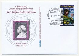 ALLEMAGNE - Poste Privée MZZ - Enveloppe FDC Martin Luther / 500° Anniversaire Réforme - 2/1/2017 - Christentum