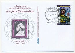 ALLEMAGNE - Poste Privée MZZ - Enveloppe FDC Martin Luther / 500° Anniversaire Réforme - 2/1/2017 - Christendom