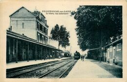 Villefranche Sur Saône * La Gare Vue Intérieure * Train Locomotive * Ligne Chemin De Fer Du Rhône - Villefranche-sur-Saone