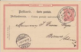 Allemagne Ambulant Frankfurt - Basel Sur Entier Postal 1889 - Postwaardestukken