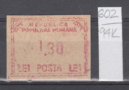 94K602 /  Machine Stamps (ATM) - 1.30 Lei - Republica Populara Romana , Romania Rumanien Roumanie Roemenie - Machines à Affranchir (EMA)