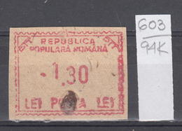 94K603 /  Machine Stamps (ATM) - 1.30 Lei - Republica Populara Romana , Romania Rumanien Roumanie Roemenie - Franking Machines (EMA)