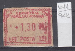 94K611 /  Machine Stamps (ATM) - 1.30 Lei - Republica Populara Romana , Romania Rumanien Roumanie Roemenie - Maschinenstempel (EMA)