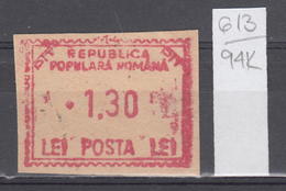 94K613 /  Machine Stamps (ATM) - 1.30 Lei - Republica Populara Romana , Romania Rumanien Roumanie Roemenie - Macchine Per Obliterare (EMA)