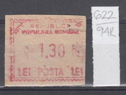 94K622 /  Machine Stamps (ATM) - 1.30 Lei - Republica Populara Romana , Romania Rumanien Roumanie Roemenie - Macchine Per Obliterare (EMA)