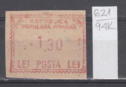 94K621 /  Machine Stamps (ATM) - 1.30 Lei - Republica Populara Romana , Romania Rumanien Roumanie Roemenie - Macchine Per Obliterare (EMA)