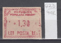 94K623 /  Machine Stamps (ATM) - 1.30 Lei - Republica Populara Romana , Romania Rumanien Roumanie Roemenie - Machines à Affranchir (EMA)