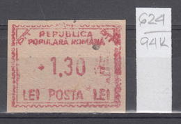 94K624 /  Machine Stamps (ATM) - 1.30 Lei - Republica Populara Romana , Romania Rumanien Roumanie Roemenie - Máquinas Franqueo (EMA)