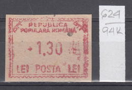 94K624 /  Machine Stamps (ATM) - 1.30 Lei - Republica Populara Romana , Romania Rumanien Roumanie Roemenie - Macchine Per Obliterare (EMA)