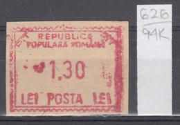 94K626 /  Machine Stamps (ATM) - 1.30 Lei - Republica Populara Romana , Romania Rumanien Roumanie Roemenie - Macchine Per Obliterare (EMA)