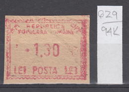 94K629 /  Machine Stamps (ATM) - 1.30 Lei - Republica Populara Romana , Romania Rumanien Roumanie Roemenie - Macchine Per Obliterare (EMA)