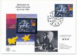 SLOVENIE - FDC - Commémoration Déclaration De Robert Schuman - Llubljana 21/3/2001 - Slovénie