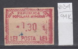 94K634 /  Machine Stamps (ATM) - 1.30 Lei - Republica Populara Romana , Romania Rumanien Roumanie Roemenie - Frankeermachines (EMA)