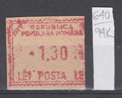 94K640 /  Machine Stamps (ATM) - 1.30 Lei - Republica Populara Romana , Romania Rumanien Roumanie Roemenie - Macchine Per Obliterare (EMA)