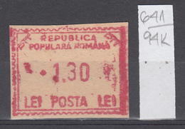 94K641 /  Machine Stamps (ATM) - 1.30 Lei - Republica Populara Romana , Romania Rumanien Roumanie Roemenie - Macchine Per Obliterare (EMA)