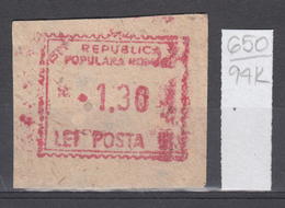 94K650 /  Machine Stamps (ATM) - 1.30 Lei - Republica Populara Romana , Romania Rumanien Roumanie Roemenie - Frankeermachines (EMA)