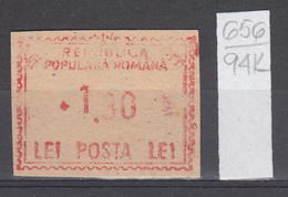 94K656 /  Machine Stamps (ATM) - 1.30 Lei - Republica Populara Romana , Romania Rumanien Roumanie Roemenie - Máquinas Franqueo (EMA)