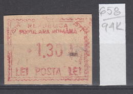 94K658 /  Machine Stamps (ATM) - 1.30 Lei - Republica Populara Romana , Romania Rumanien Roumanie Roemenie - Franking Machines (EMA)