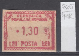 94K665 /  Machine Stamps (ATM) - 1.30 Lei - Republica Populara Romana , Romania Rumanien Roumanie Roemenie - Frankeermachines (EMA)