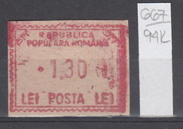 94K667 /  Machine Stamps (ATM) - 1.30 Lei - Republica Populara Romana , Romania Rumanien Roumanie Roemenie - Macchine Per Obliterare (EMA)